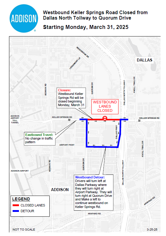 Phase 1 Keller Springs Road Closure Map
